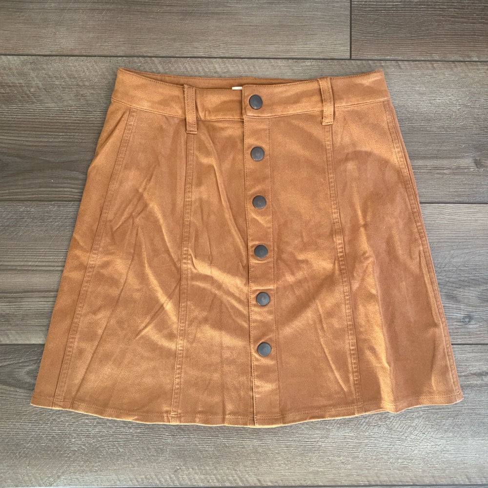 Mossimo Supply Co. Tan Button-Front Skirt
